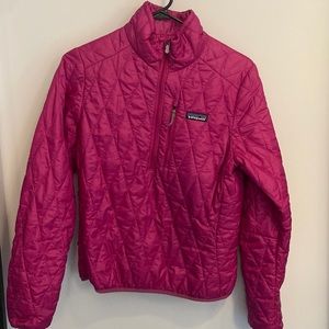 Patagonia pink nano puff 1/2 zip jacket